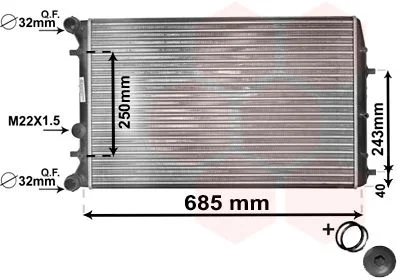 Radiator, engine cooling VAN WEZEL 76002010