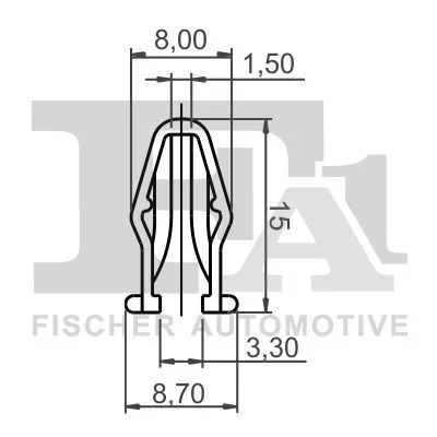Sąvarža, atšvaitas / apsaugos juosta FISCHER - SPINKI TAPICERSKIE KOLKI 77-40054.5