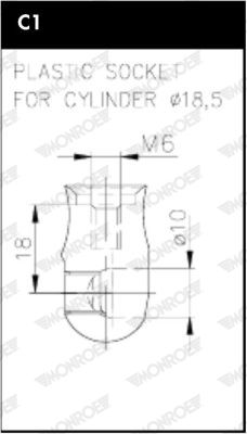 Gas Spring, bonnet MONROE ML6365