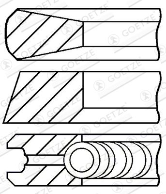 Stūmoklio žiedų komplektas GOETZE ENGINE 08-103400-00