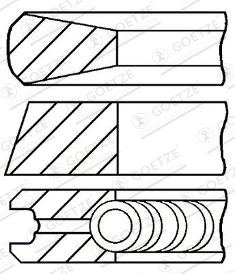 Stūmoklio žiedų komplektas GOETZE ENGINE 08-104300-00