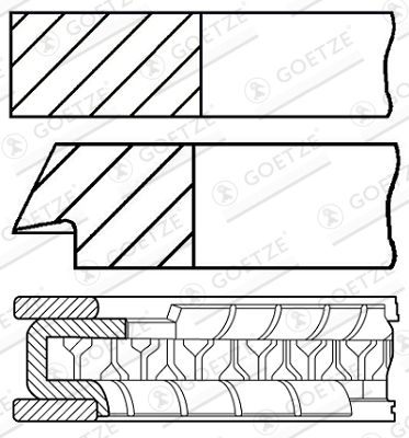 Комплект поршневих кілець GOETZE ENGINE 08-105900-00