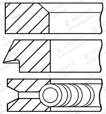 Stūmoklio žiedų komplektas GOETZE ENGINE 08-106500-00