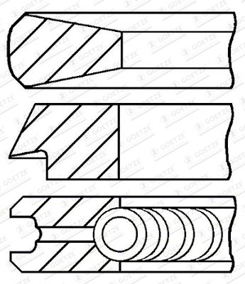 Stūmoklio žiedų komplektas GOETZE ENGINE 08-108000-10