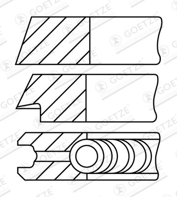 Stūmoklio žiedų komplektas GOETZE ENGINE 08-109400-30