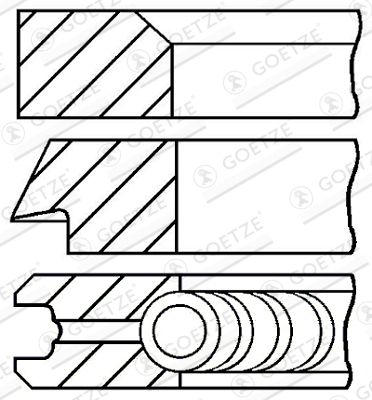 Stūmoklio žiedų komplektas GOETZE ENGINE 08-109705-00