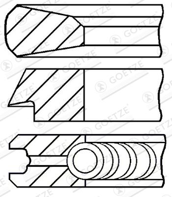 Stūmoklio žiedų komplektas GOETZE ENGINE 08-119800-00