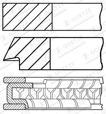 Kit de segments de piston GOETZE ENGINE 08-125600-00