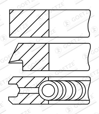 Piston Ring Kit GOETZE ENGINE 08-148300-00