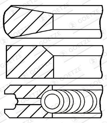 Stūmoklio žiedų komplektas GOETZE ENGINE 08-152900-00