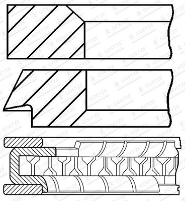 Piston Ring Kit GOETZE ENGINE 08-424800-10