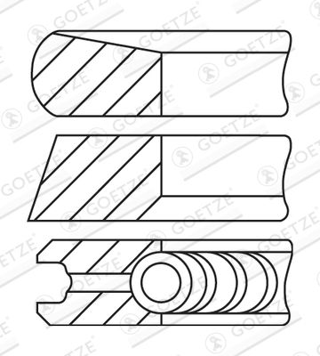 Stūmoklio žiedų komplektas GOETZE ENGINE 08-435200-10