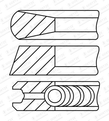 Stūmoklio žiedų komplektas GOETZE ENGINE 08-443400-00