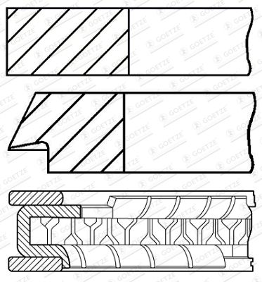 Комплект поршневих кілець GOETZE ENGINE 08-446500-00