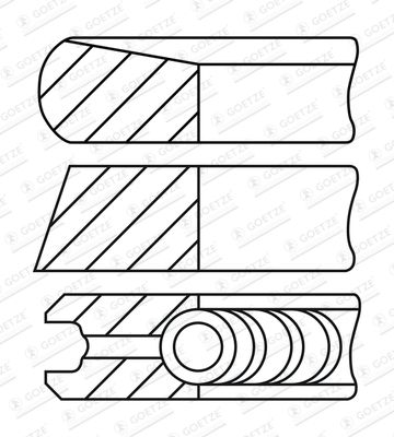 Stūmoklio žiedų komplektas GOETZE ENGINE 08-450600-00