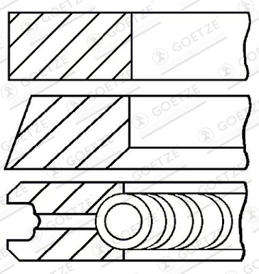 Kit de segments de piston GOETZE ENGINE 08-990100-00