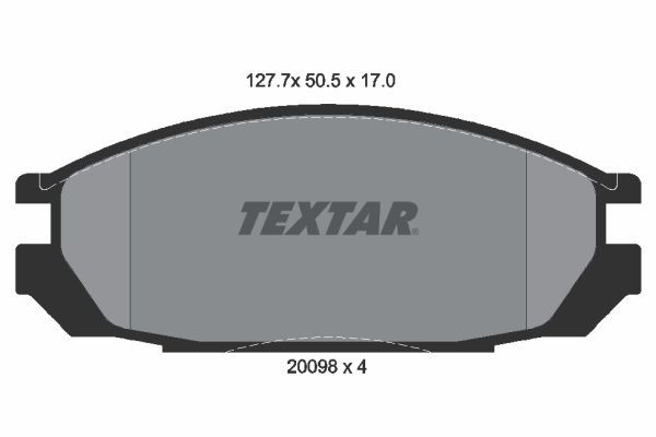 Комплект гальмівних накладок, дискове гальмо TEXTAR 2009801