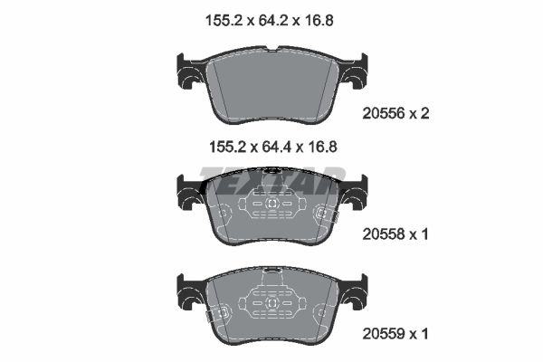 Brake Pad Set, disc brake TEXTAR 2055601