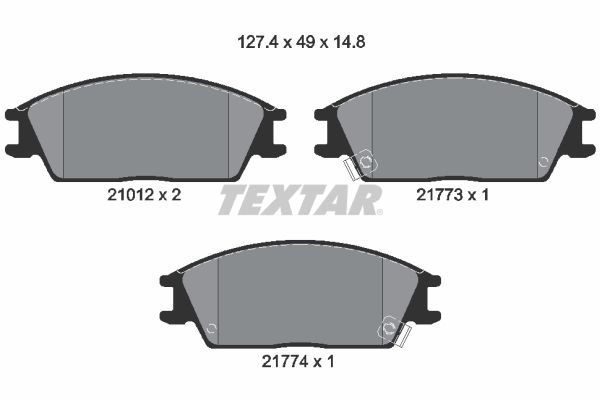 Brake Pad Set, disc brake TEXTAR 2101202