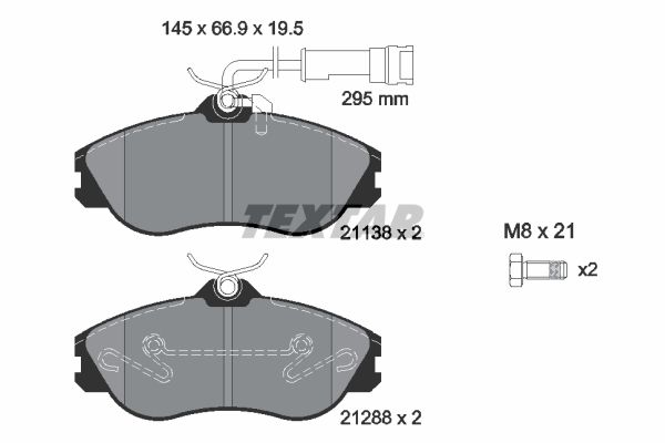 Brake Pad Set, disc brake TEXTAR 2113802