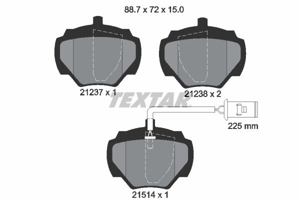 Комплект гальмівних накладок, дискове гальмо TEXTAR 2123701