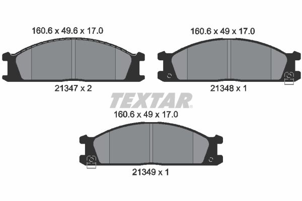 Комплект гальмівних накладок, дискове гальмо TEXTAR 2134702