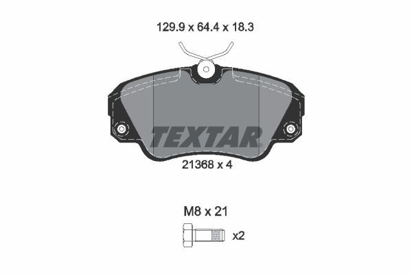 Комплект гальмівних накладок, дискове гальмо TEXTAR 2136801