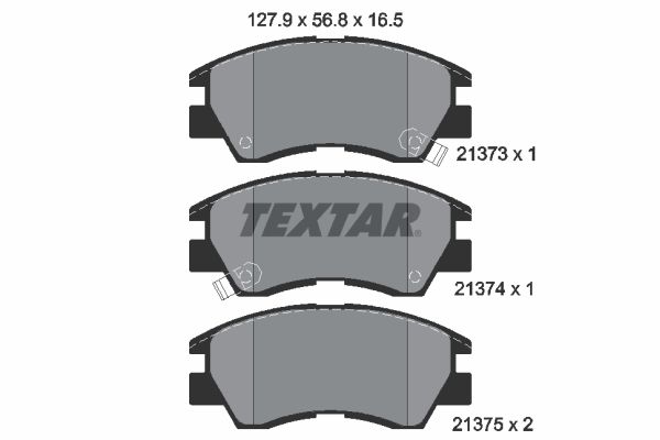 Комплект гальмівних накладок, дискове гальмо TEXTAR 2137301