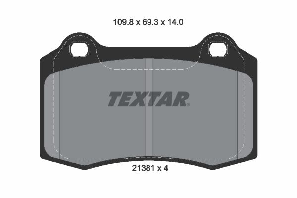Комплект гальмівних накладок, дискове гальмо TEXTAR 2138104