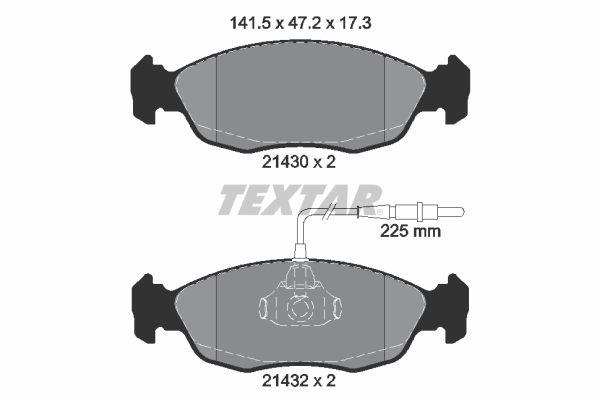 Brake Pad Set, disc brake TEXTAR 2143001