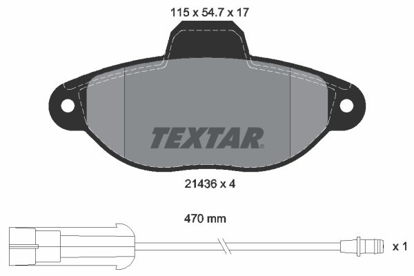 Комплект гальмівних накладок, дискове гальмо TEXTAR 2143603