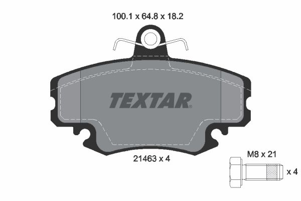 Комплект гальмівних накладок, дискове гальмо TEXTAR 2146306