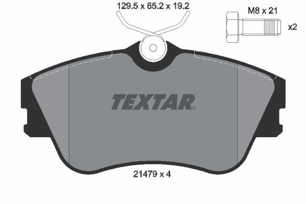 Stabdžių trinkelių rinkinys, diskinis stabdys TEXTAR 2147902