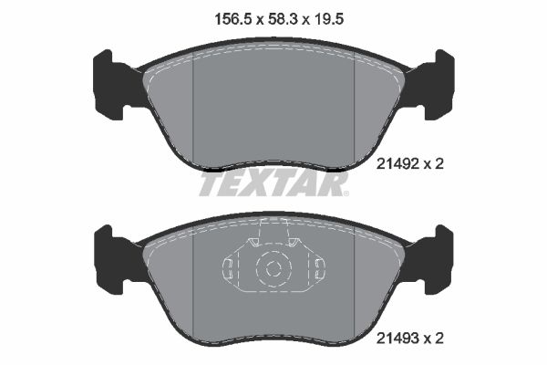 Комплект гальмівних накладок, дискове гальмо TEXTAR 2149201