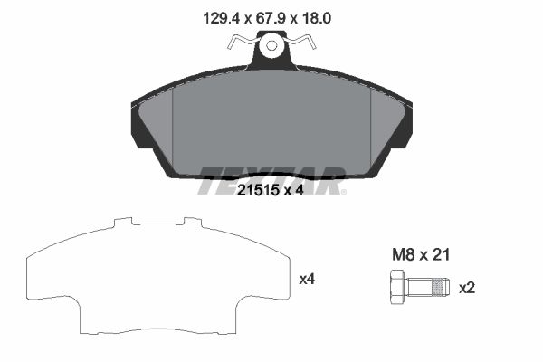 Brake Pad Set, disc brake TEXTAR 2151504