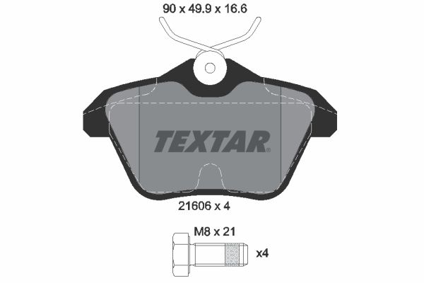 Комплект гальмівних накладок, дискове гальмо TEXTAR 2160601