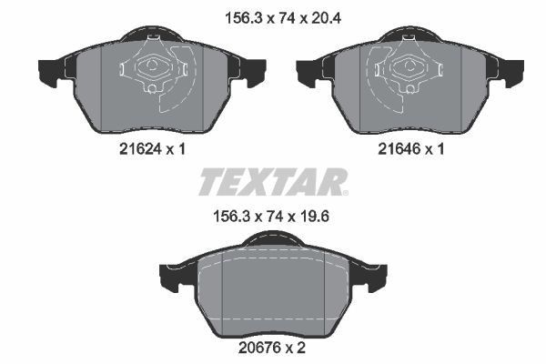 Brake Pad Set, disc brake TEXTAR 2162402