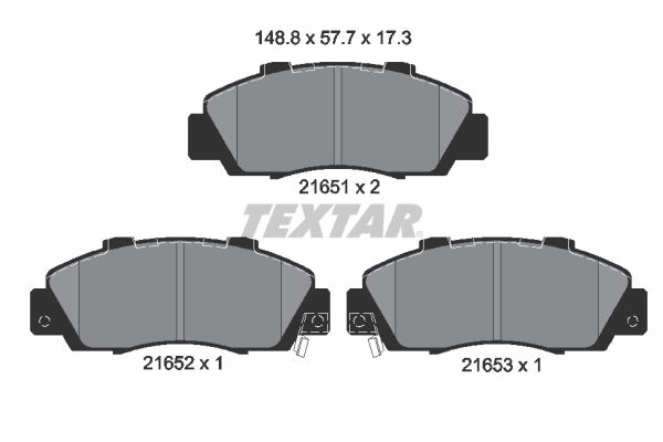 Комплект гальмівних накладок, дискове гальмо TEXTAR 2165101