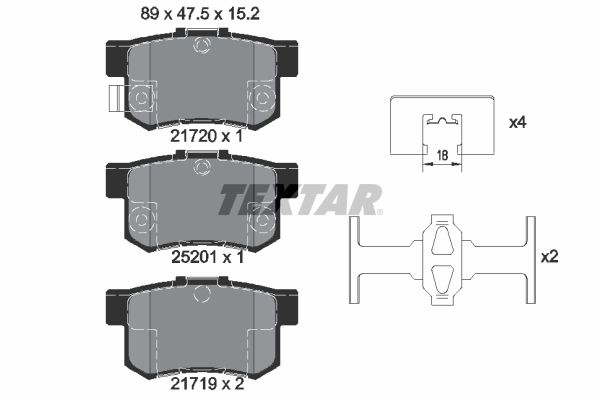 Brake Pad Set, disc brake TEXTAR 2172001