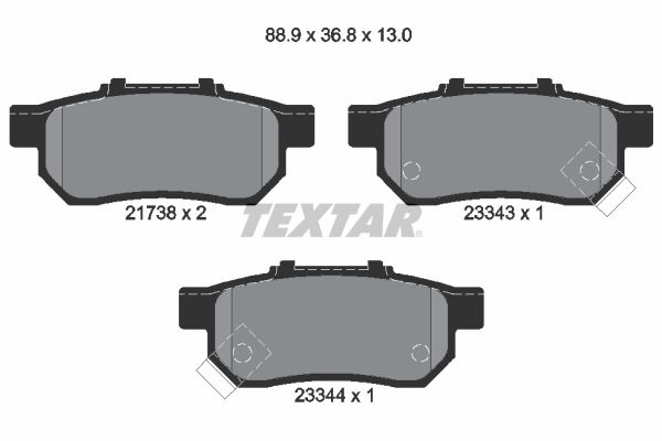 Stabdžių trinkelių rinkinys, diskinis stabdys TEXTAR 2173801