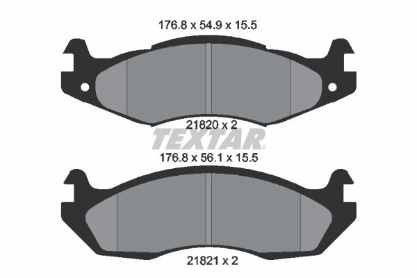 Brake Pad Set, disc brake TEXTAR 2182001