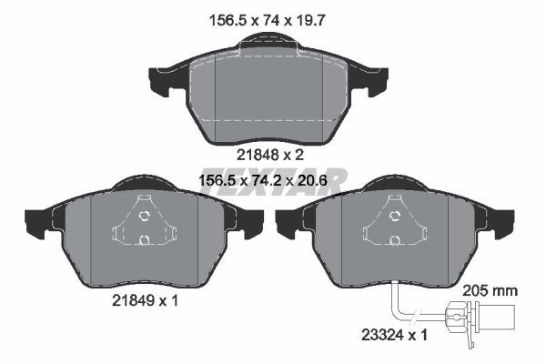 Brake Pad Set, disc brake TEXTAR 2184903