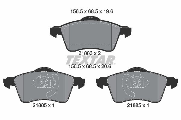 Brake Pad Set, disc brake TEXTAR 2188302