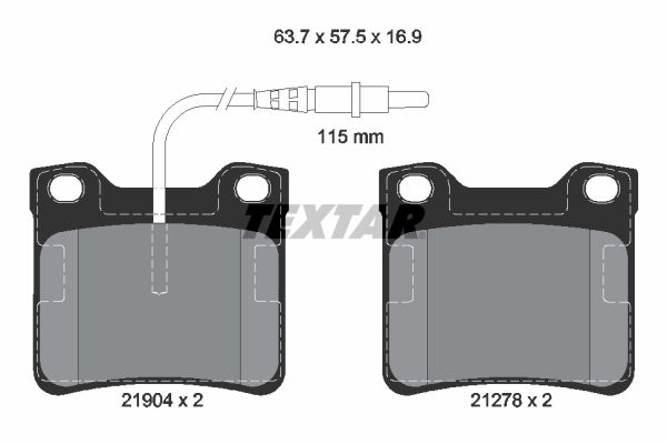 Brake Pad Set, disc brake TEXTAR 2190403