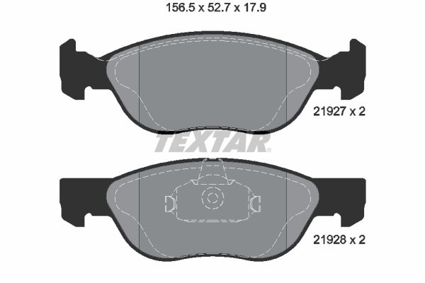 Комплект гальмівних накладок, дискове гальмо TEXTAR 2192703