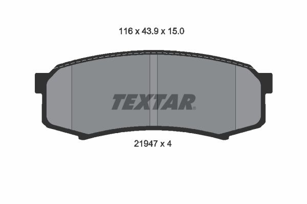 Комплект гальмівних накладок, дискове гальмо TEXTAR 2194701