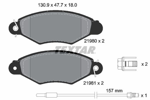 Brake Pad Set, disc brake TEXTAR 2198003