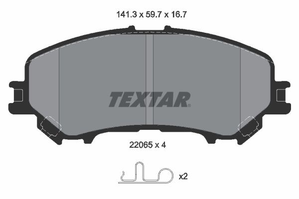 Brake Pad Set, disc brake TEXTAR 2206503