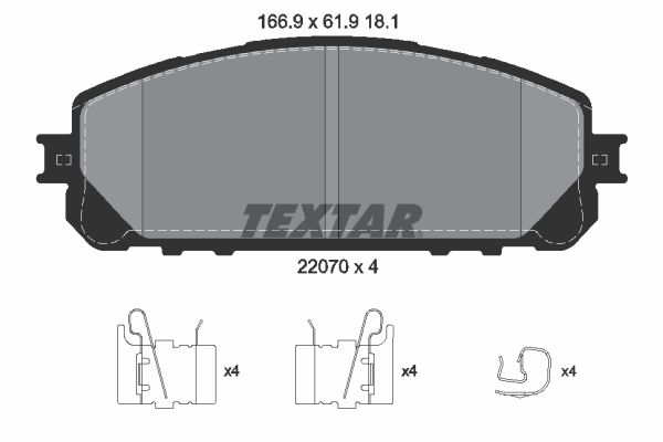 Brake Pad Set, disc brake TEXTAR 2207001