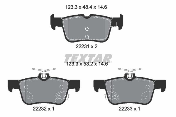 Brake Pad Set, disc brake TEXTAR 2223103